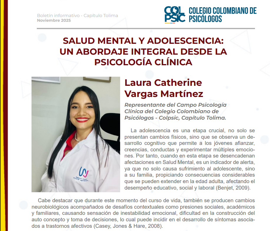 SALUD MENTAL Y ADOLESCENCIA:<br />
UN ABORDAJE INTEGRAL DESDE LA<br />
PSICOLOGÍA CLÍNICA